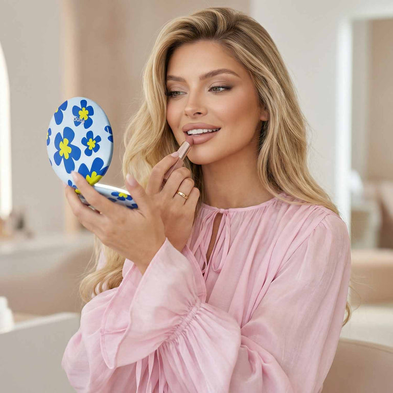 Taylor Compact Mirror by Fancii and Co with rechargeable power FLOWER POWER