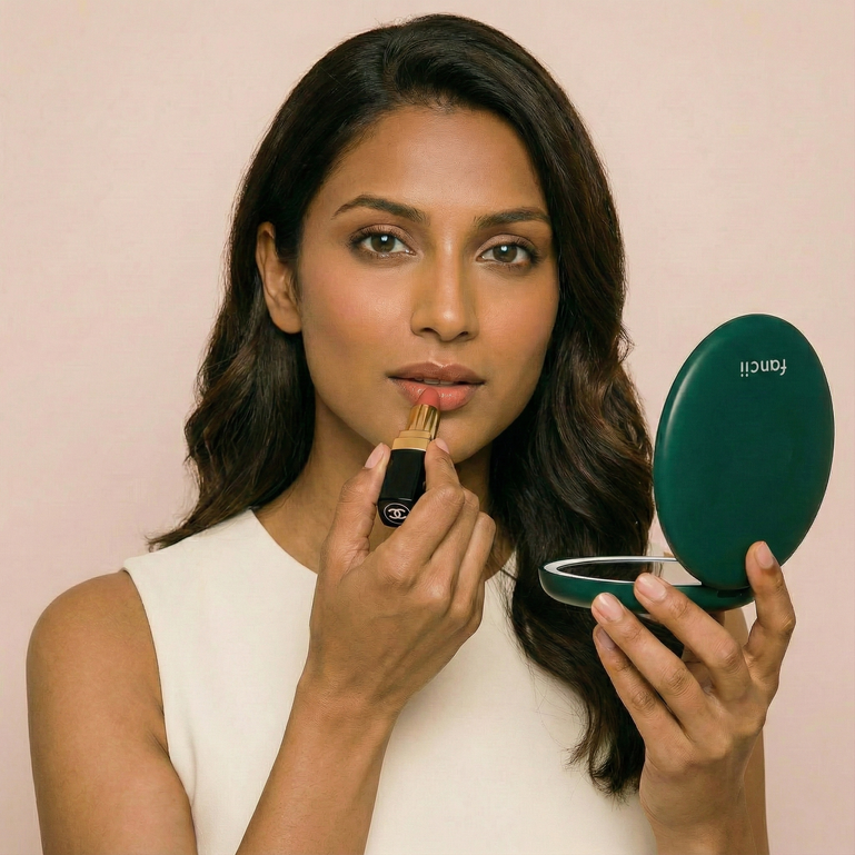 Fancii Taylor Travel Makeup Mirror with lights and 10x magnifying mirror EMERALD ENVY