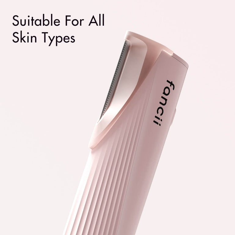 Leah Lighted Dermaplaner Facial Hair Removal + Exfoliating Tool from Fancii & Co. Suitable for All Skin Types in Pink 