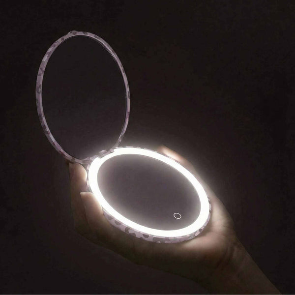 Mini Taylor LED Compact Mirror | Cosmic Leopard