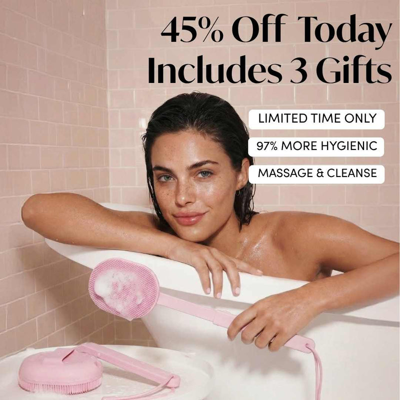 Fancii Nyla sonic brush body scrubber with extended handle for cleansing and scrubbing