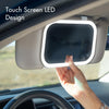 Juni 2 Lighted Car Mirror by Fancii & Co. has a touch screen LED design White Pearl Pink and White Pearl Purple