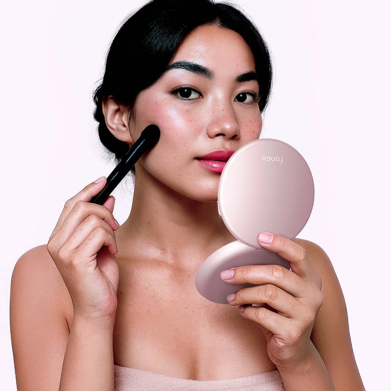 ROSE GOLD SUGAR PLUM Taylor compact mirror with lights