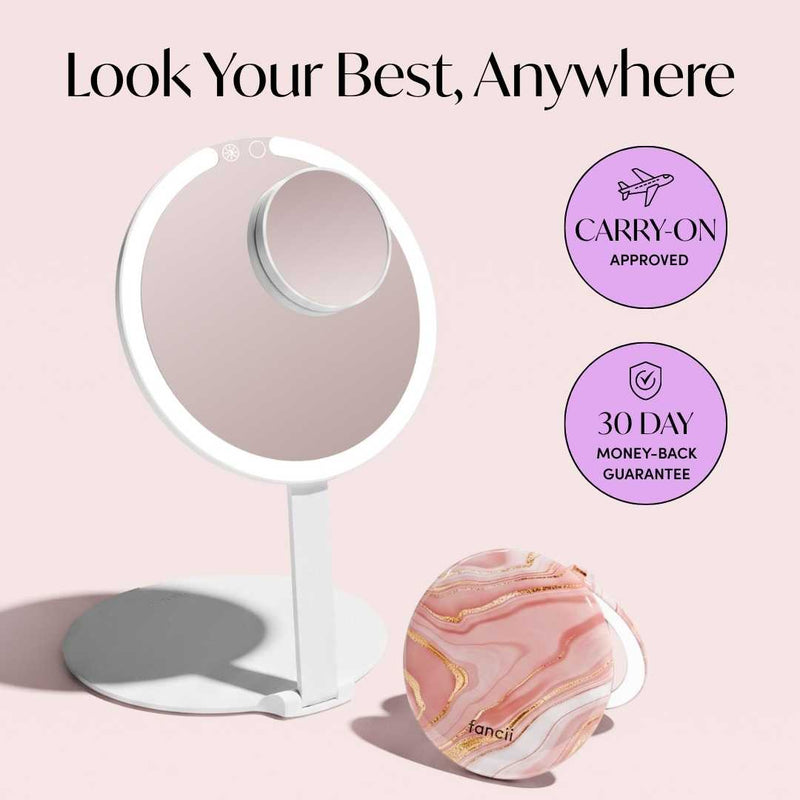 Taylor Lighted Compact and Abigail with Tara Travel Mirror by Fancii & Co.