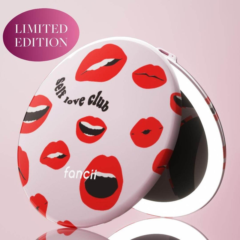 Taylor Lighted Compact with 10x Magnification by Fancii & Co. HOT LIPS