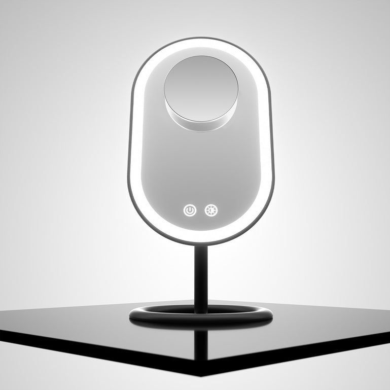 Fancii Vera LED Lighted Vanity Makeup Mirror & Lara 10X Magnifying Mirror in Black White