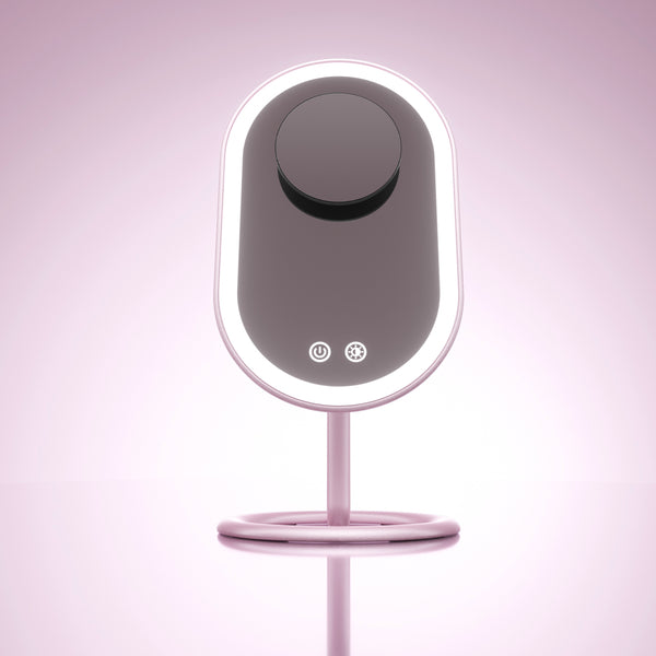 Fancii Vera LED Lighted Vanity Makeup Mirror & Lara 10X Magnifying Mirror in Pink Black