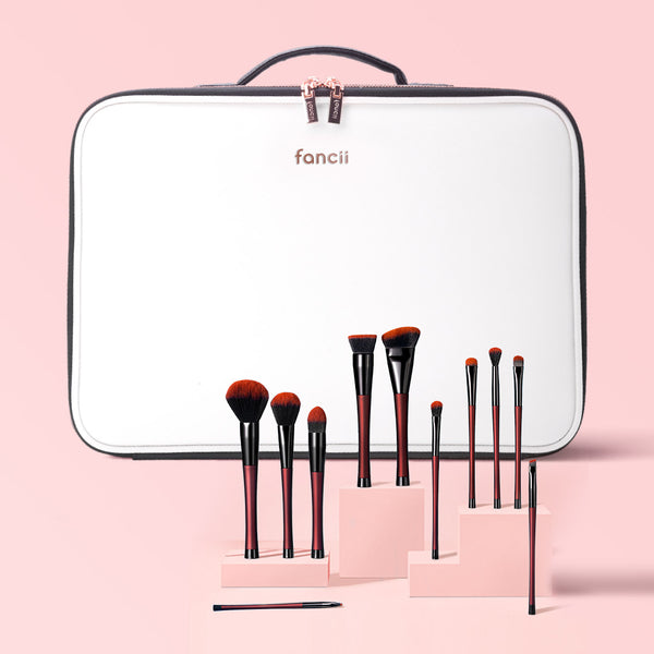 Madison Globetrotter and Aria makeup brush set by Fancii and Co in Merlot