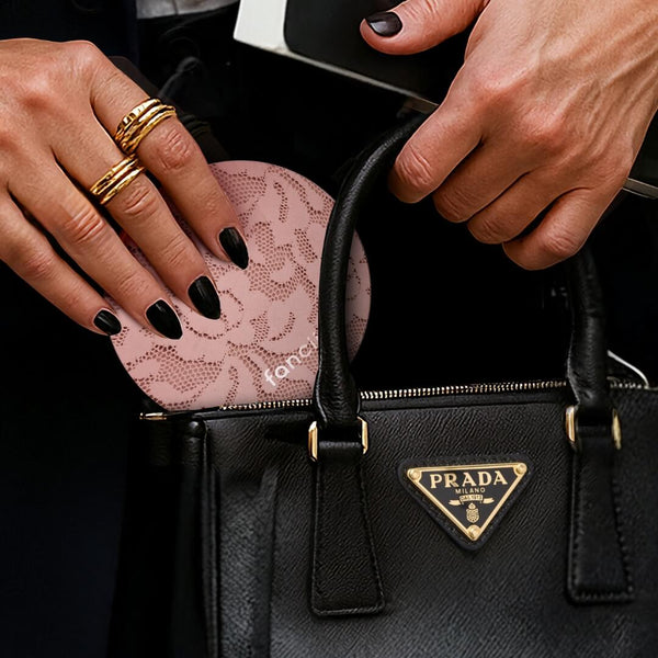 Mini Taylor Lighted Led Compact with 1x and 10x Magnification by Fancii & Co. in Mocha Lace