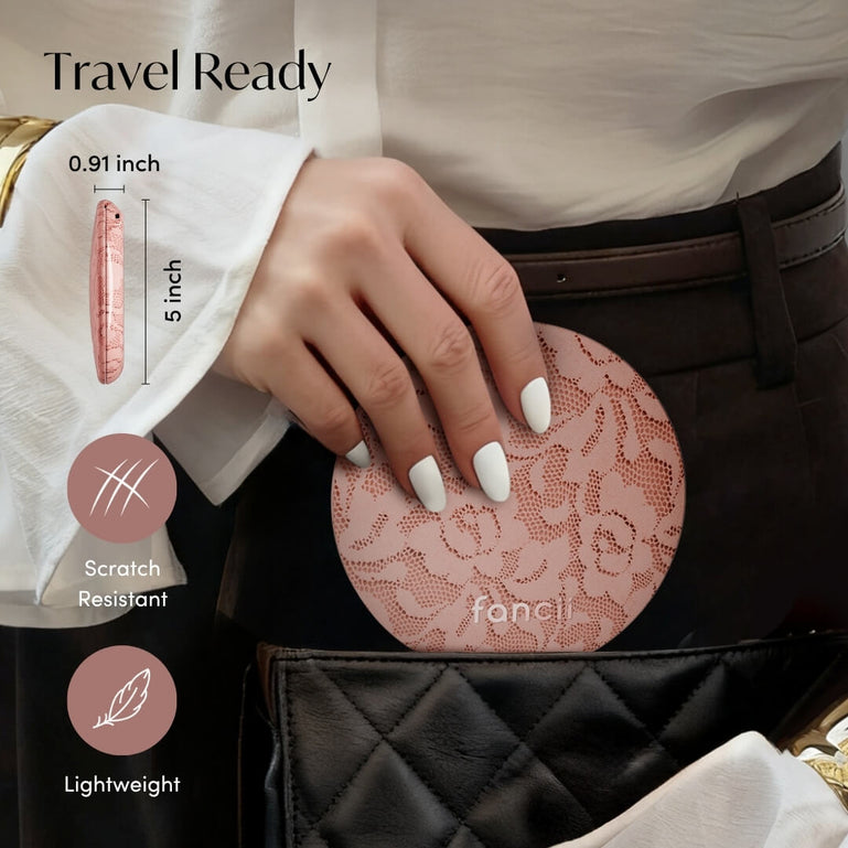 Taylor Compact Mirror by Fancii and Co with rechargeable power MOCHA LACE