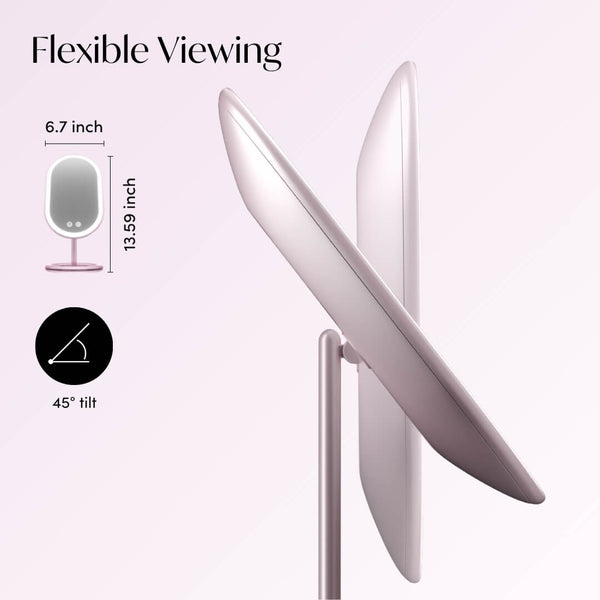 Fancii Vera lighted led vanity makeup mirror with stand Pink