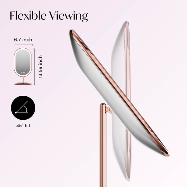 Fancii Vera vanity makeup mirror with led lights and stand Rose Gold