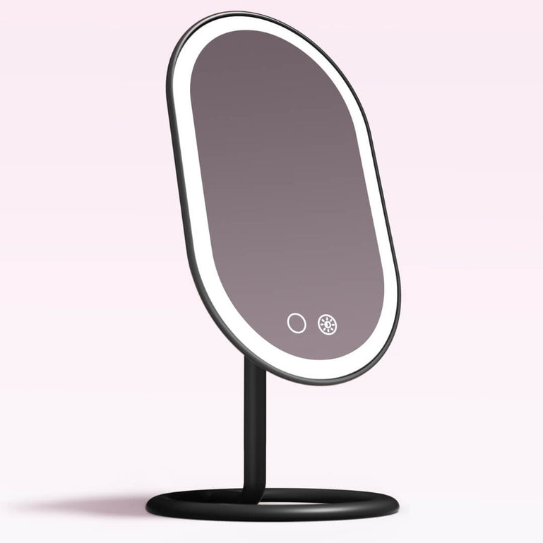 Fancii Vera lighted led vanity makeup mirror with stand Black