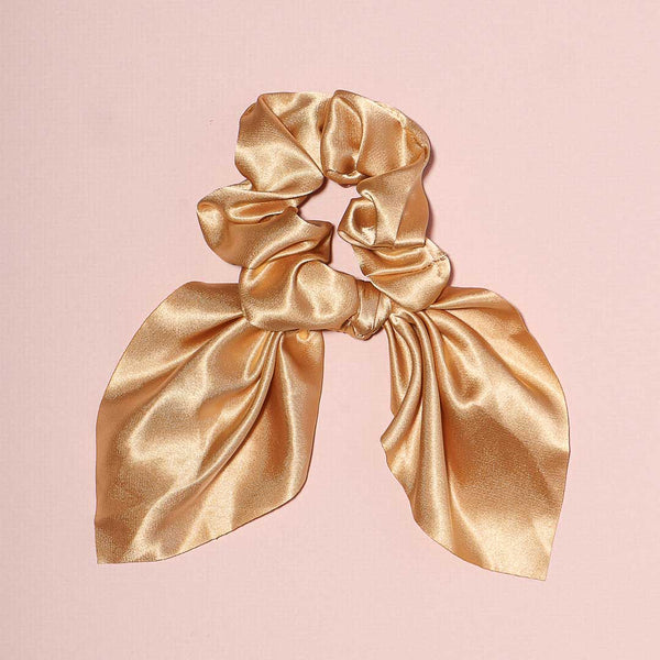 Fancii Elle satin headband hair tie scrunchies Champagne Gold