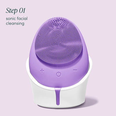 Fancii Royal Ritual best selling skincare routine with the isla sonic facial cleanser, rivo facial steamer, clara microdermabrasion tool and remi facial massager Pink