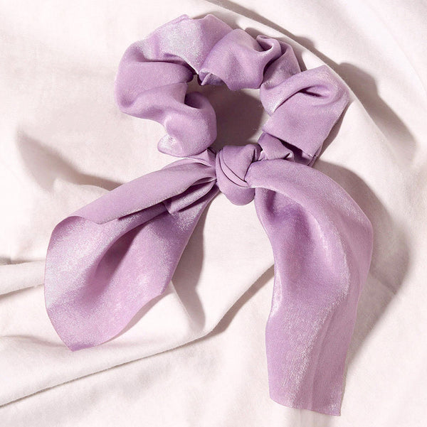 Fancii Elle satin headband hair tie scrunchies Purple